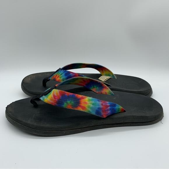 Chaco Chillos Dark Rainbow Tie Dye Flip Flop Outdoor Gorpcore River Comfort - 12 - Picture 6 of 11